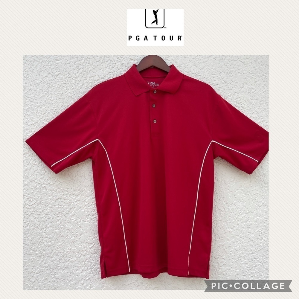 PGA Tour men red polo shirt